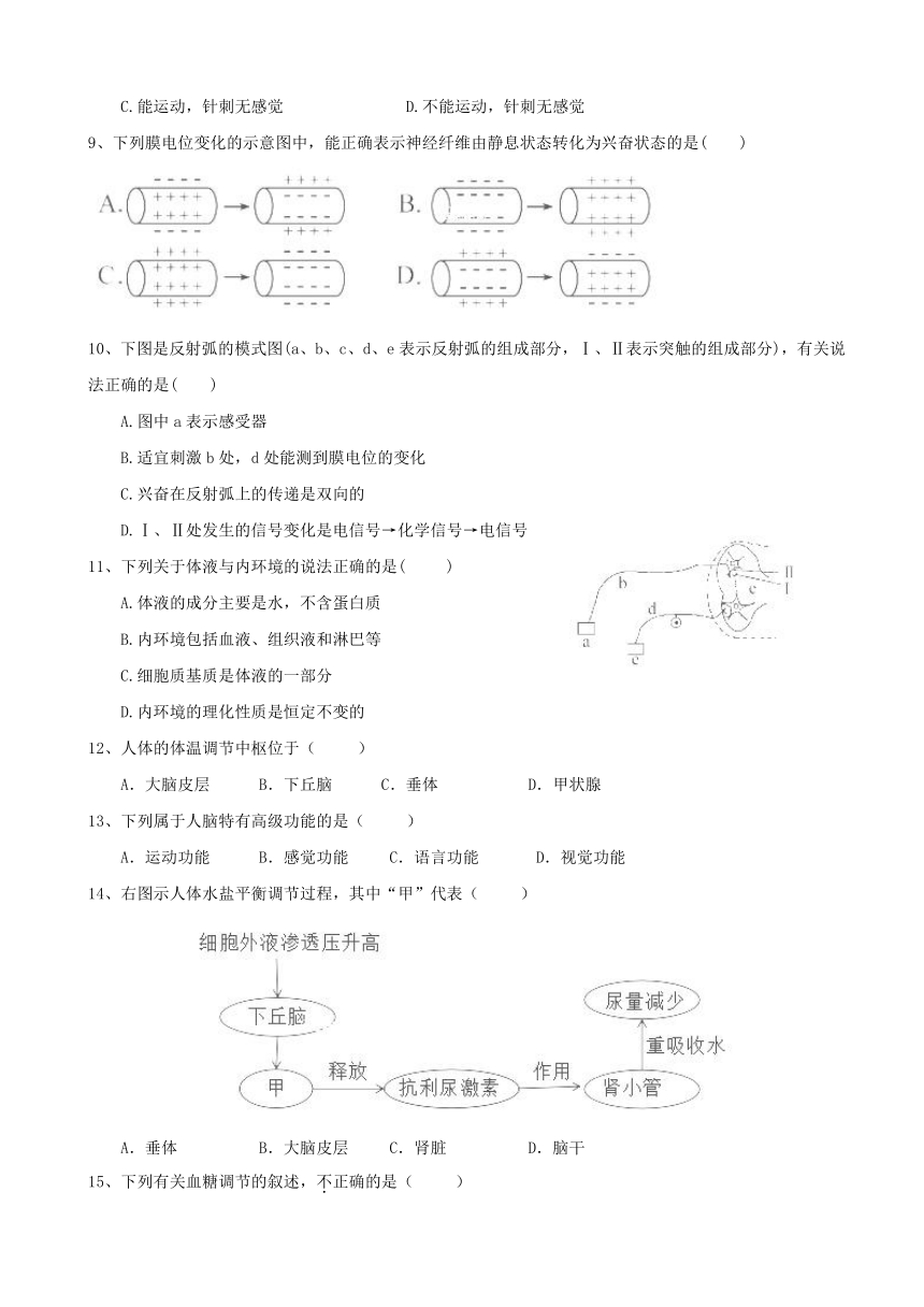 湖南省湖南省衡阳县第三中学2017-2018学年高二上学期期中考试生物试题