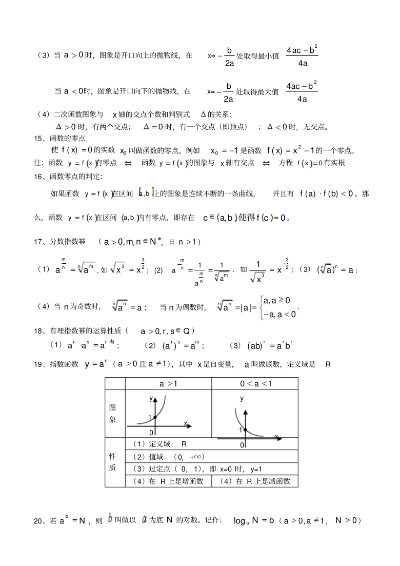 高中数学知识点大全