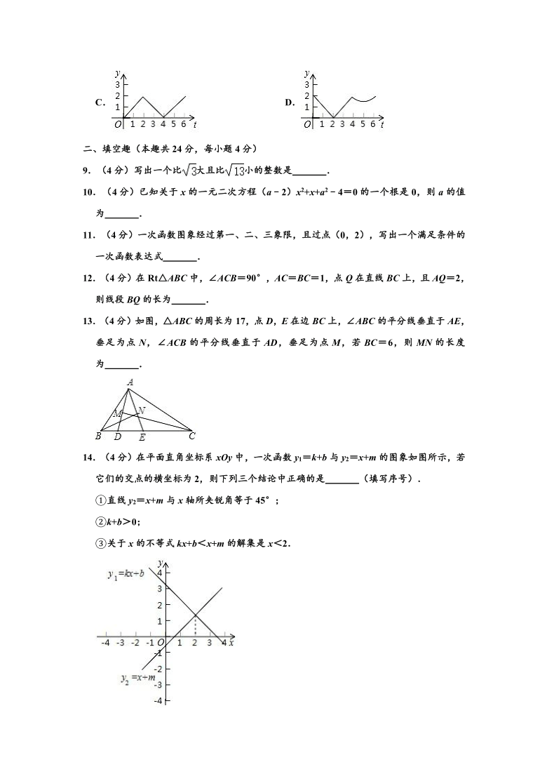 2020-2021学年北京大学附中九年级（上）开学数学试卷 （word版，含解析）