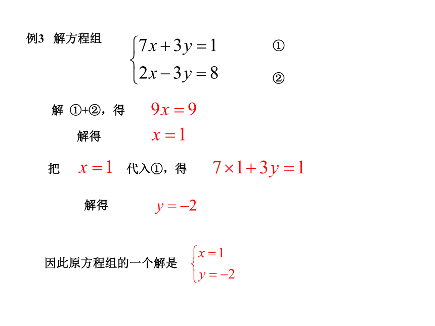 沪科版数学七年级上册 课件：3.3二元一次方程组的解法-加减消元法（共11张PPT）