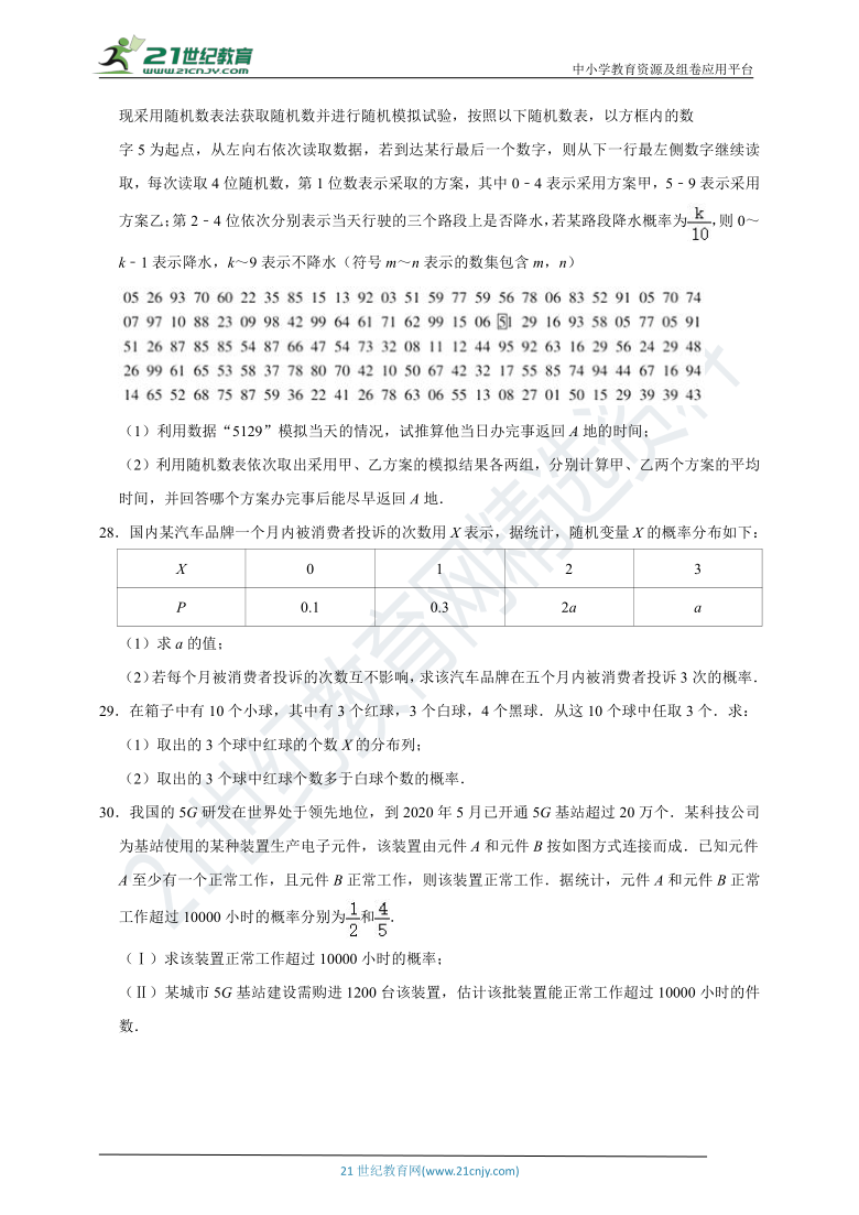 【2021年高考数学二轮复习】专题二排列组合与概率统计部分 第2讲概率专题复习（含解析）