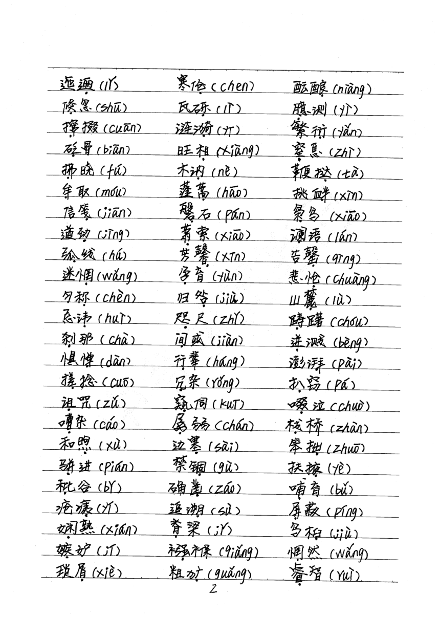 初中语文 中考一轮复习笔记（手写图片版，一二轮合集）