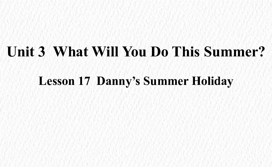 Lesson 17 Danny's Summer Holiday 课件（16张PPT）