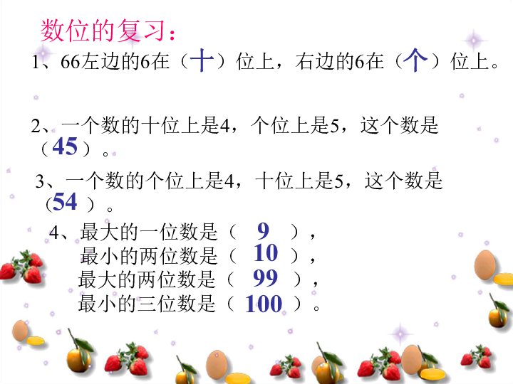 3.9认识100以内的数 复习   课件（17张ppt）