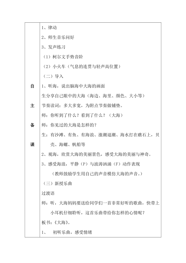 二年级上册音乐教案第7课 大海的歌 大海人音版  二年级上册音乐教案第6课 跳起舞 小红帽人音版