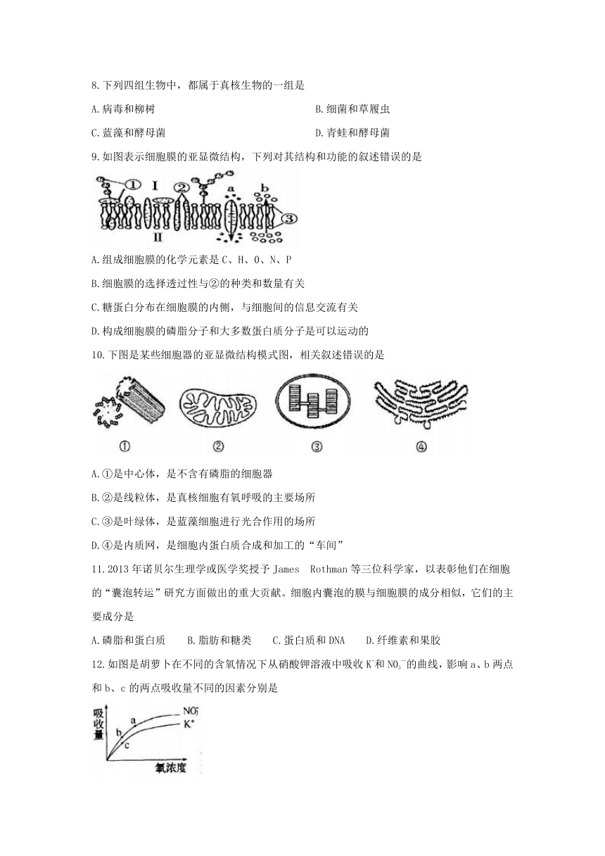 江苏省徐州市2017-2018学年高一上学期期末抽测生物试题