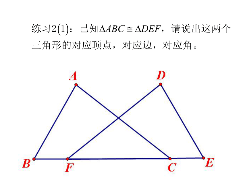 初中数学青岛版八年级上册第1章 全等三角形1.1全等三角形（23张PPT)