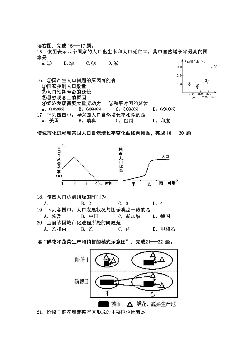 云南省保山九中2020-2021学年高二9月质量检测地理试卷 Word版含答案