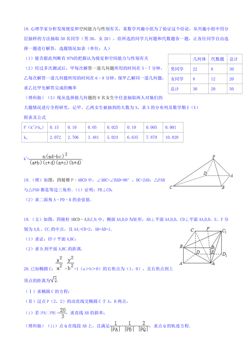 云南省曲靖市沾益区第一中学2016-2017学年高二下学期第三次月考数学试题 Word版含答案