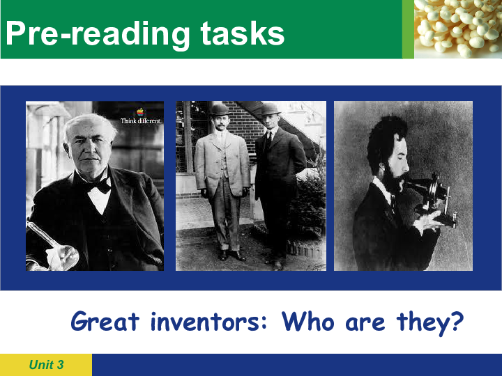 人教课标版高中英语选修8Unit3Inventors and inventions  Pre-reading 课件（共24张PPT）