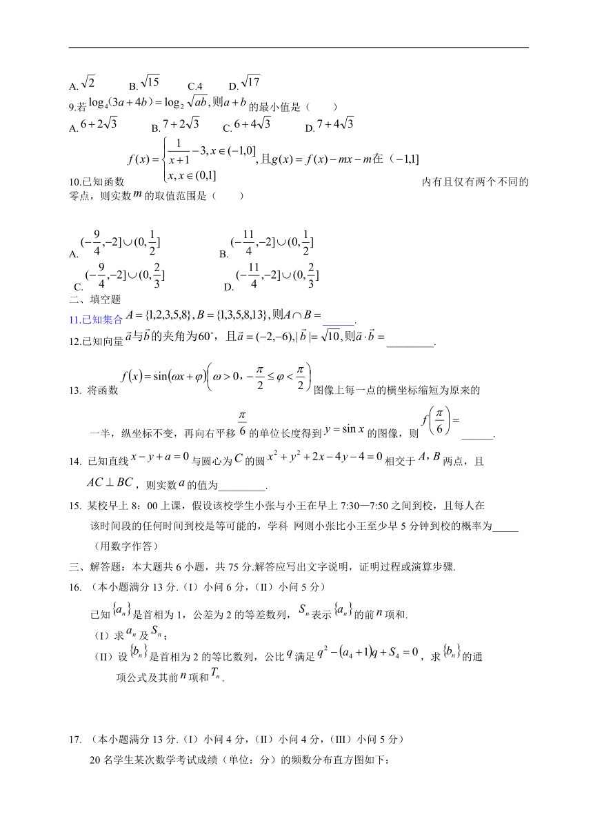 2014年高考真题文科数学（重庆卷）精校版 Word版含答案