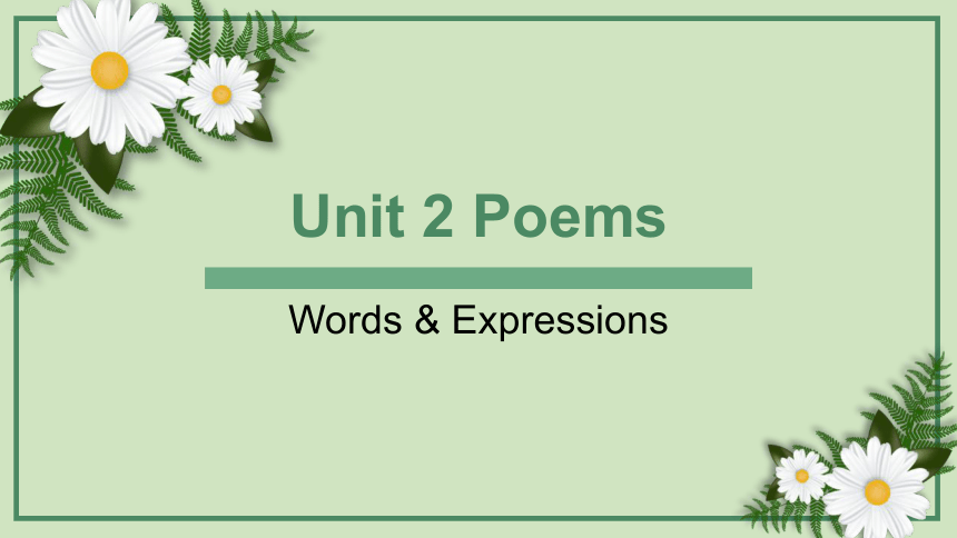 人教版（新课程标准）选修6 Unit 2 Poems 词汇教学课件（共23张PPT）