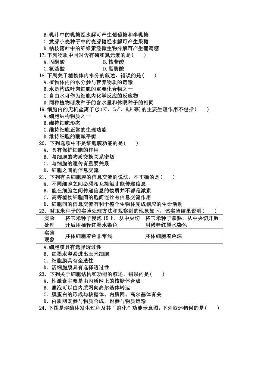 山西省应县一中2017-2018学年高二下学期第八次月考生物试卷