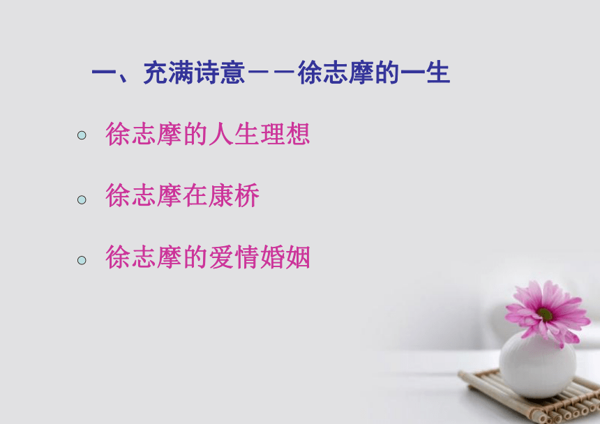 高中语文北师大版选修《中国新诗选读》第二课《我不知道风是在哪一个方向吹_徐志摩的诗雪花的快乐》课件2