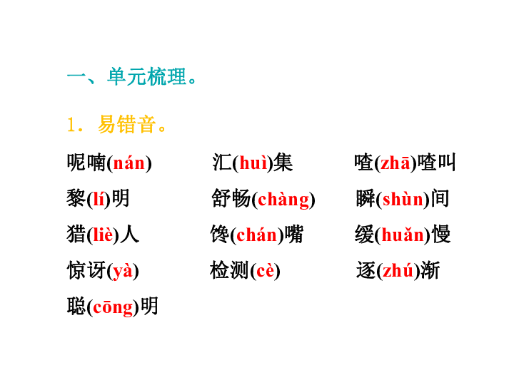 三年级上册语文课件－期末小联考 知识清单 第7单元｜人教（部编版） (共15张PPT)