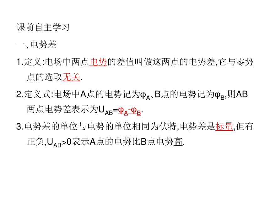 2016-2017学年人教版高中物理选修3-1_1.5 电势差 课件 （共24张PPT）