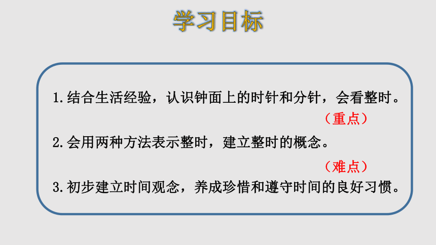 人教版数学一年级上册7.1认识钟表 课件（24张ppt）