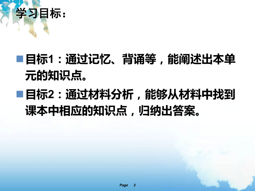 七年级道德与法治第一单元 成长的节拍复习课件