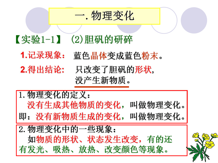 课题1 物质的变化和性质(22张PPT)