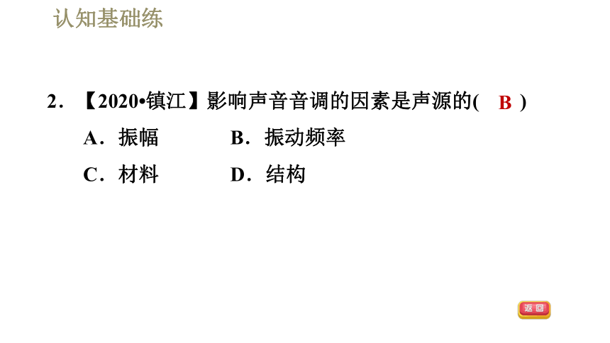 2021-2022学年八年级上册人教版物理 2.2.1音调　响度  习题课件 （共18张PPT）