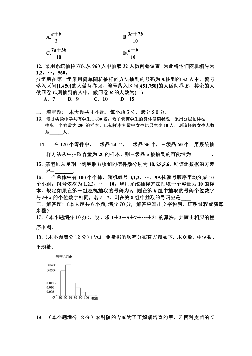 河南省周口市中英文学校2013-2014学年高一下学期第一次月考数学试题