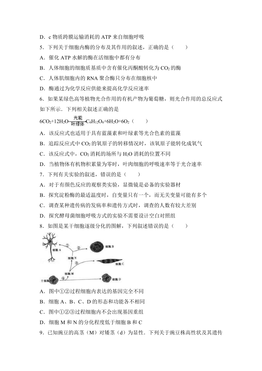 河北省邯郸市2017届高三（上）期末生物试卷（解析版）