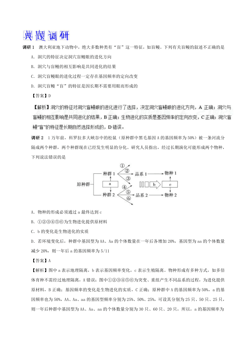 2018年高考生物之高频考点解密20现代生物进化理论