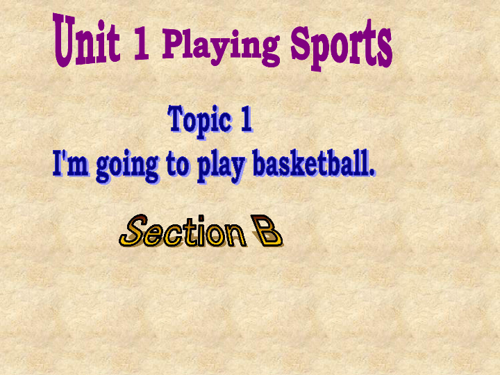 仁爱版八年级英语上册 Unit 1 Playing Sports Topic 1 I'm going to play basketball. Section B 课件(共22张PPT)