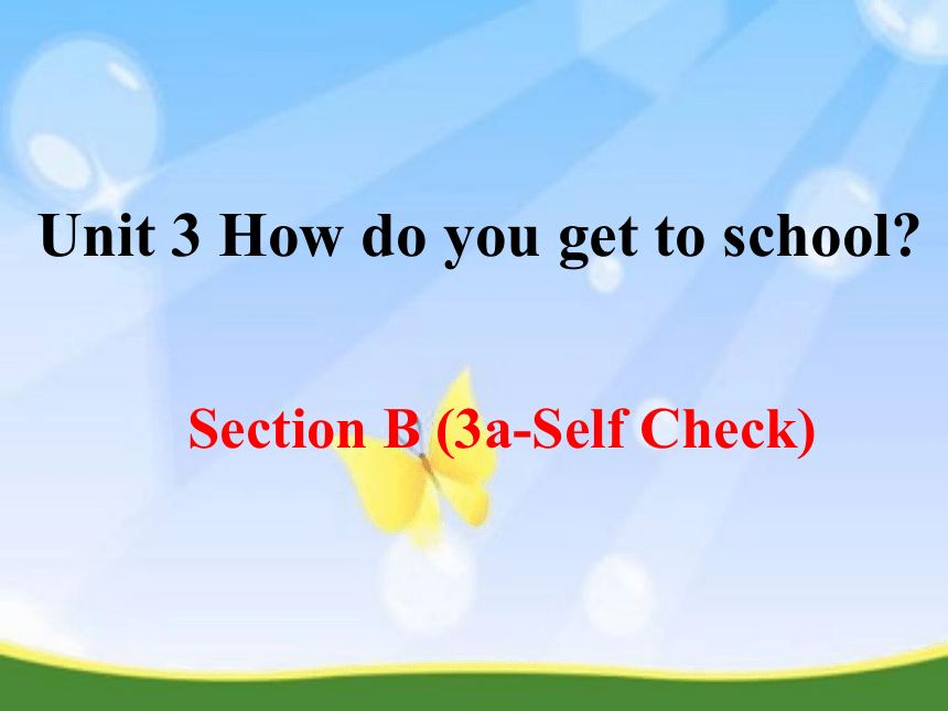 人教版七年级英语下册Unit 3 How do you get to school? Section B(3a-self check)课件28张