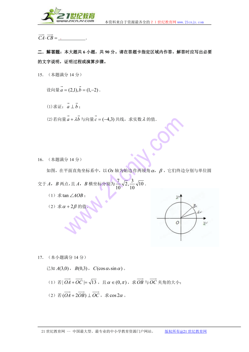 江苏省连云港市赣榆县2012-2013学年高一下学期期中联考数学试题