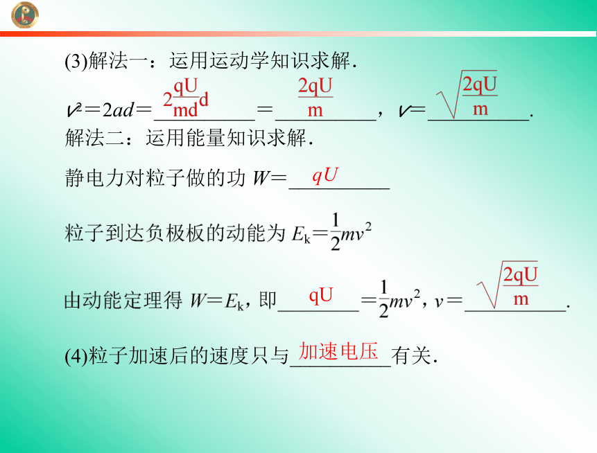 1[1].9 带电粒子在电场中的运动 课件（人教版选修3-1）