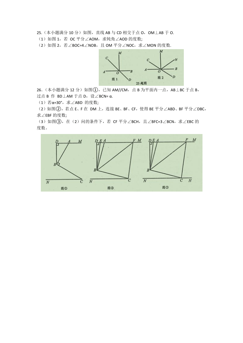 四川省眉山市仁寿县2020——2021学年七年级上学期期末考试数学试题（word版，含答案）