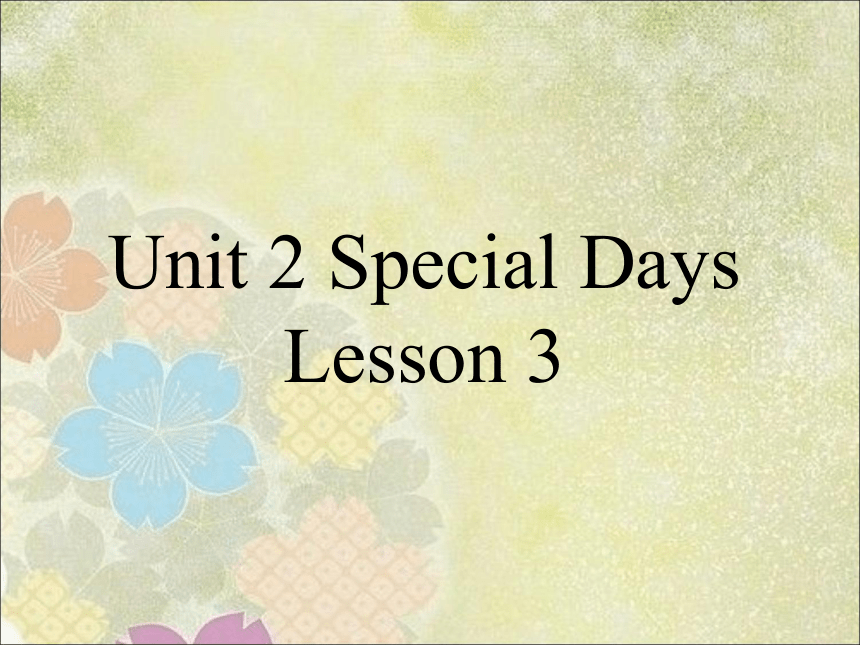 Unit 2 Special days Lesson 3 课件