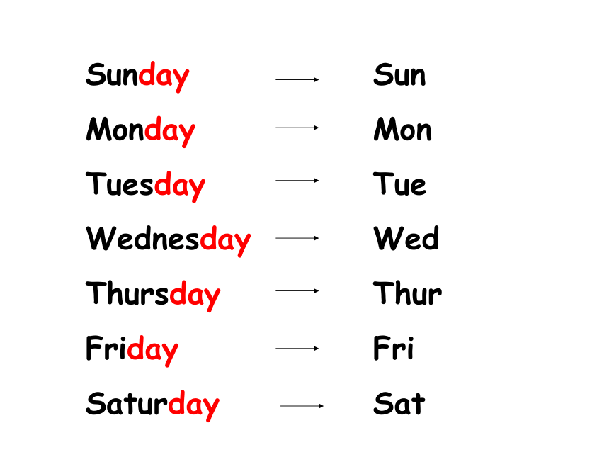 Unit 1 Days of a week Lesson 1 课件