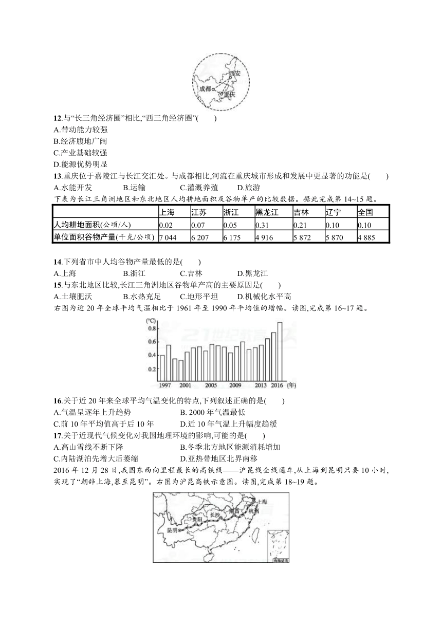 2018届浙江高考地理（选考1）模拟考试1含解析