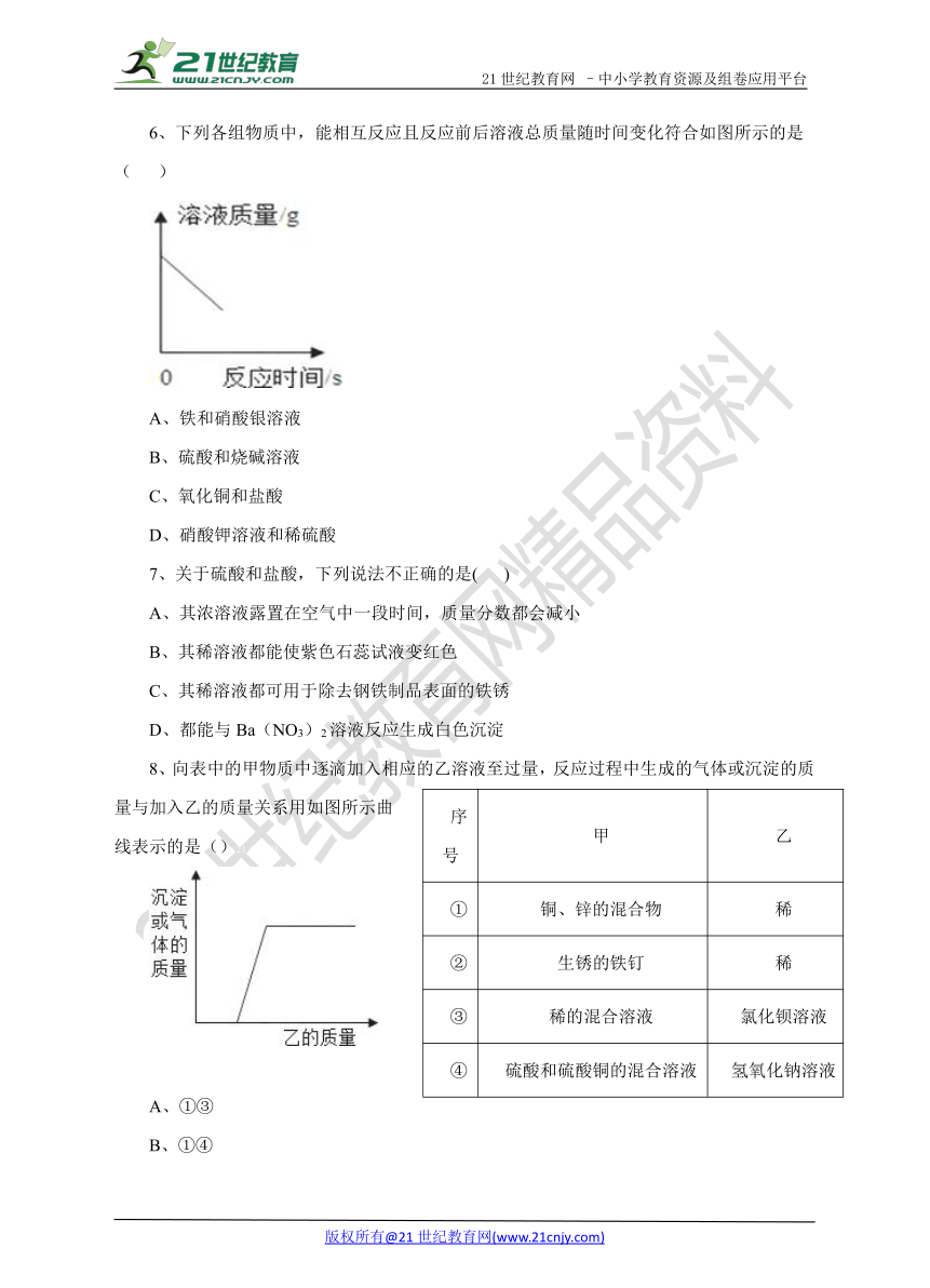 2.2《重要的酸》练习（课时3）