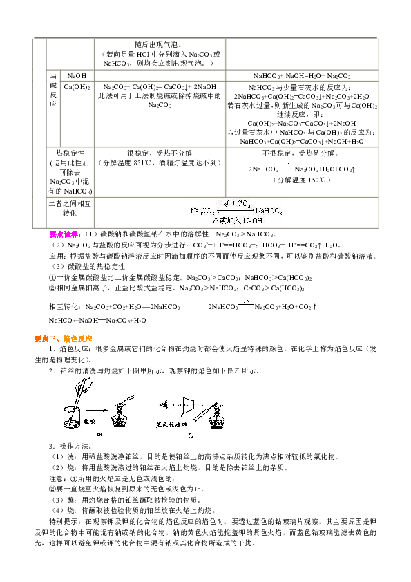 人教版高中化学必修一教学讲义，复习补习资料（含知识讲解，巩固练习）：20【基础】钠及其化合物