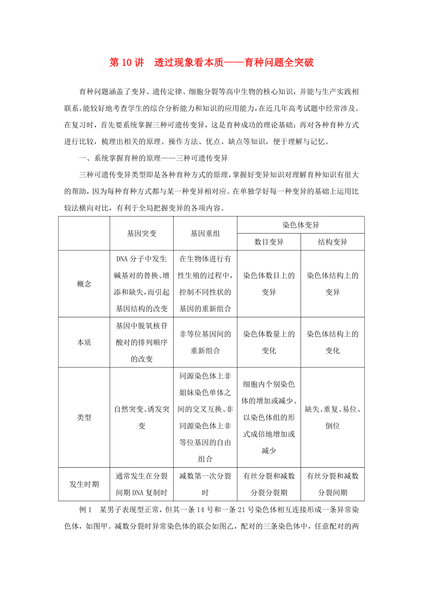 江苏省2017年高中生物暑期作业第10讲透过现象看本质__育种问题全突破