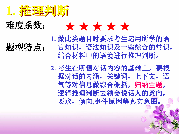 高考英语二轮复习课件：i听力前五题解题技巧点拨导（共32张PPT）