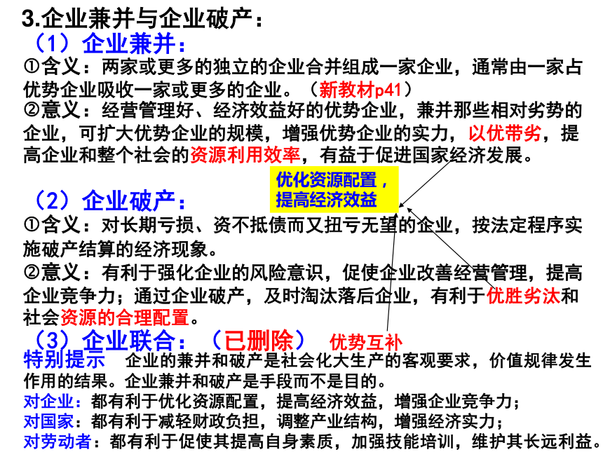 高中政治人教版必修一经济生活第五课企业与劳动者复习课件（共45张PPT）