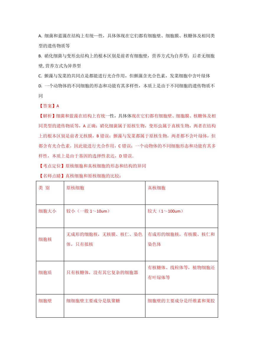 新疆哈密地区第二中学2018届高三上学期第一次月考生物试题    解析卷