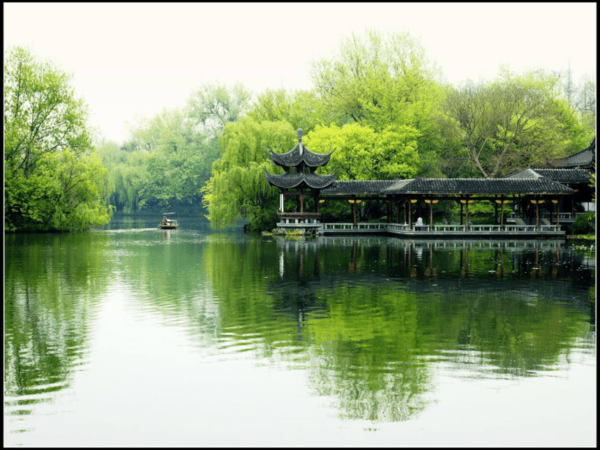 钱塘湖春行风景图片