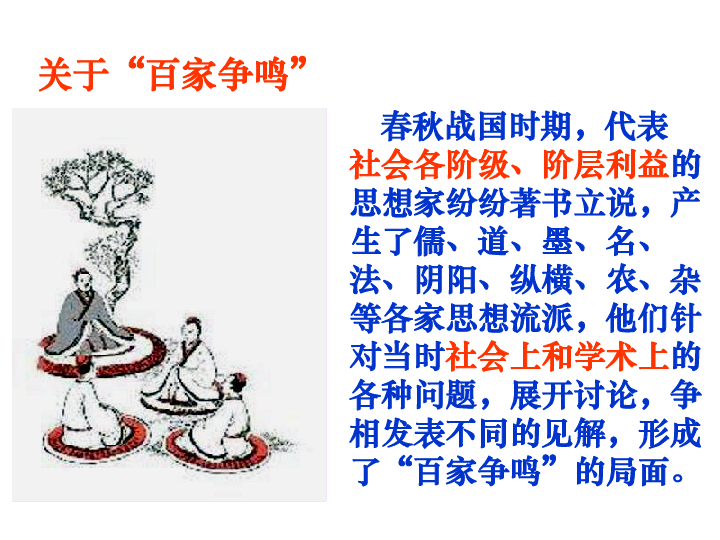 人教版高中历史必修三 第1课“百家争鸣”和儒家思想的形成（共21张PPT）