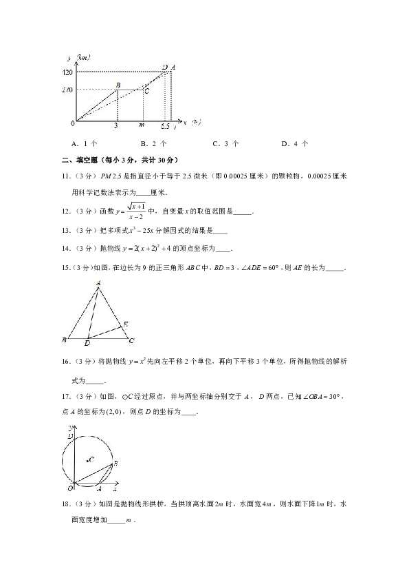 2018-2019学年黑龙江省哈尔滨156中九年级（上）月考数学试卷（11月份）（五四学制）（原卷+解析版）