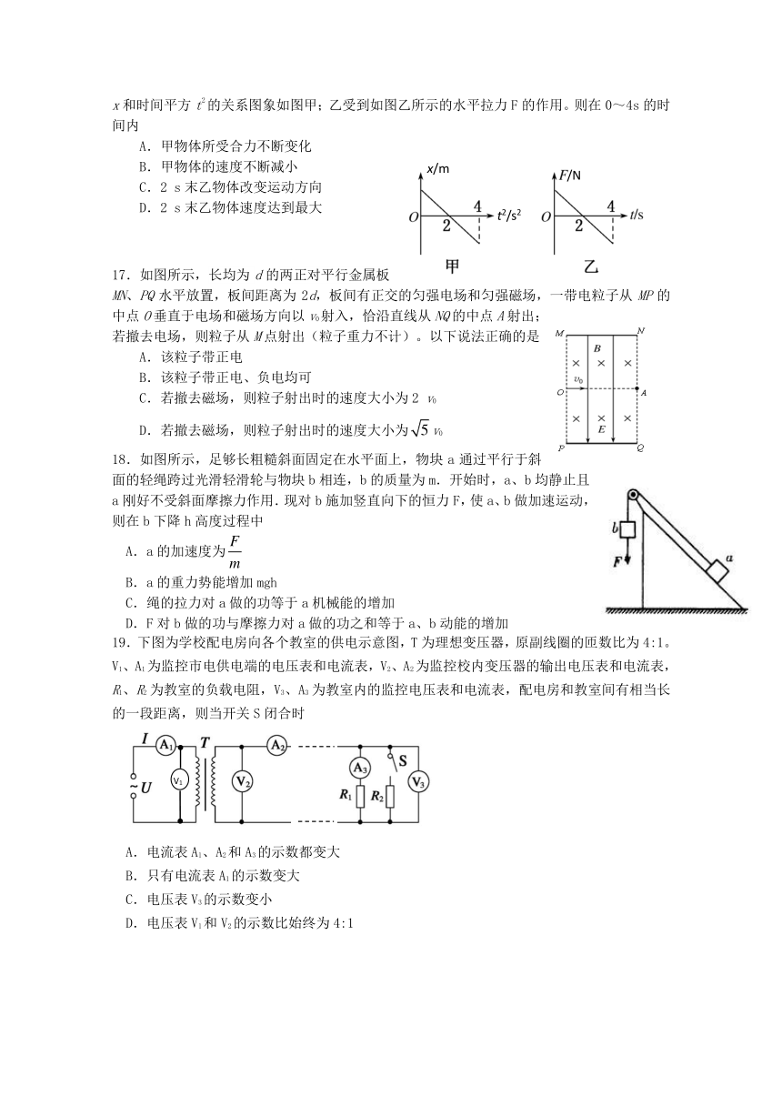 2014山东省高考压轴卷 理综 Word版含解析