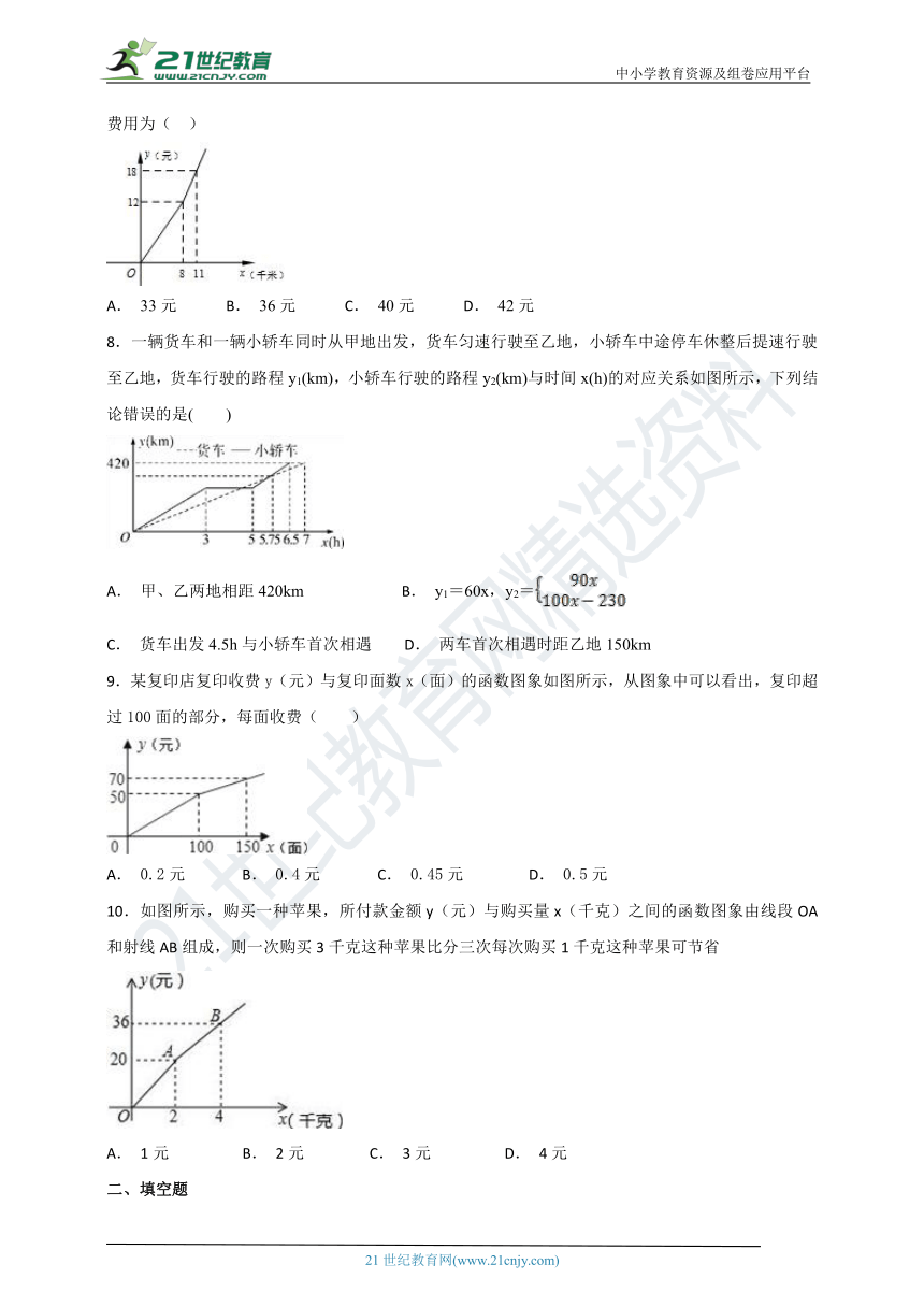12.2 一次函数同步课时作业（5）