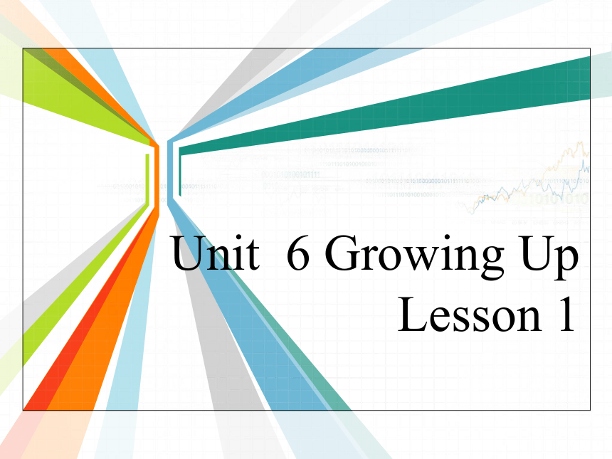 Unit 6 Growing up Lesson 1 课件