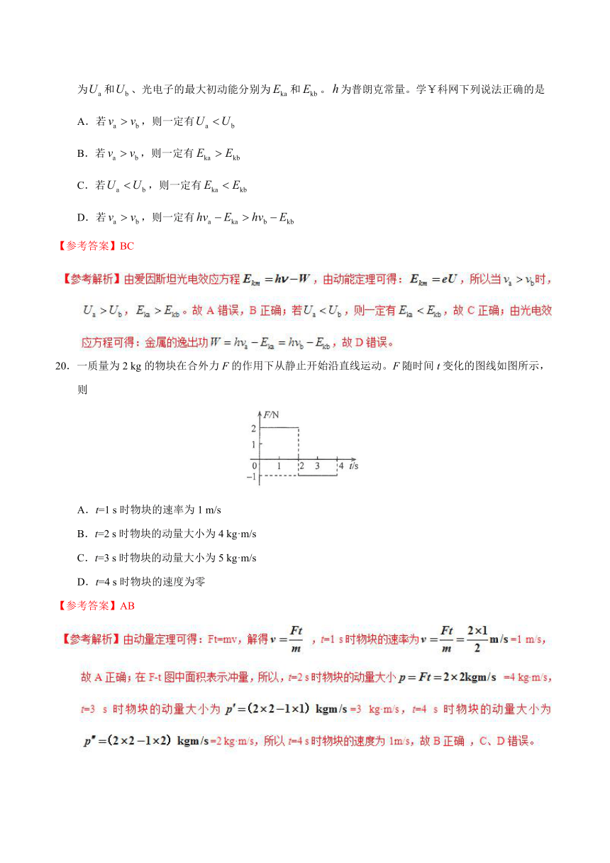 2017年高考新课标Ⅲ卷-理综物理试题解析（参考版）