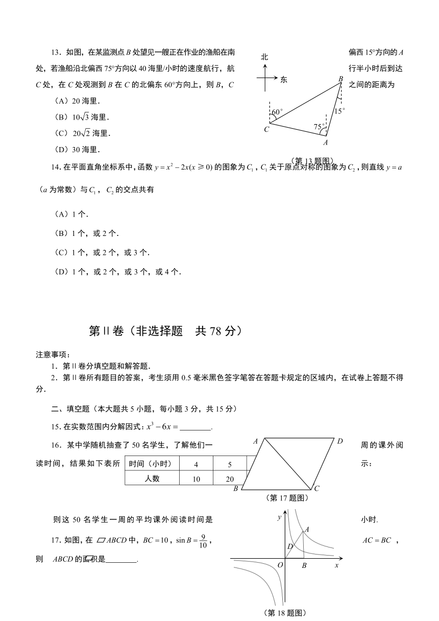 2014年山东临沂中考数学试题（word版无答案）