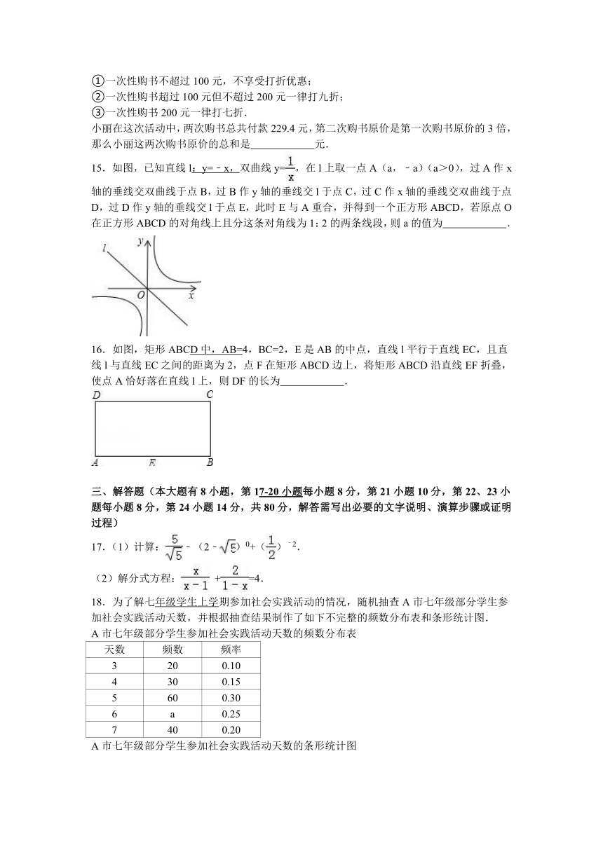 2016年浙江省绍兴市中考数学试卷（解析版）